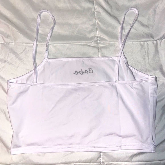 White "Babe" Crop Tank Top - Picture 2 of 2